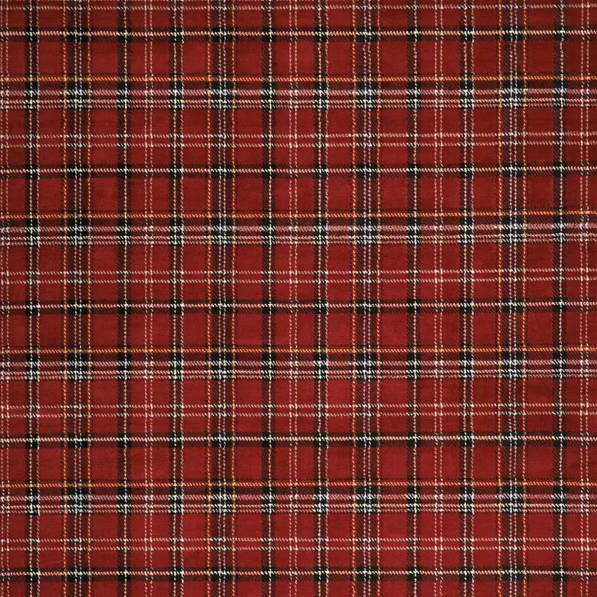 Red and Black Plaid Power Loom Area Rug Photo 7