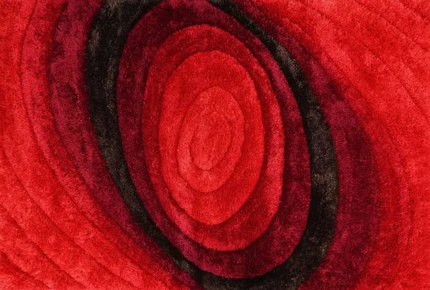 Red and Black Shag Hand Tufted Area Rug Photo 1
