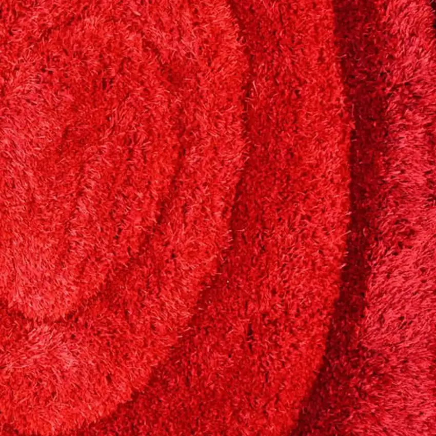 Red and Black Shag Hand Tufted Area Rug Photo 3