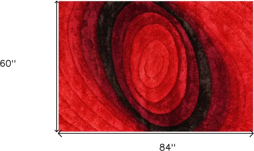 Red and Black Shag Hand Tufted Area Rug Photo 3