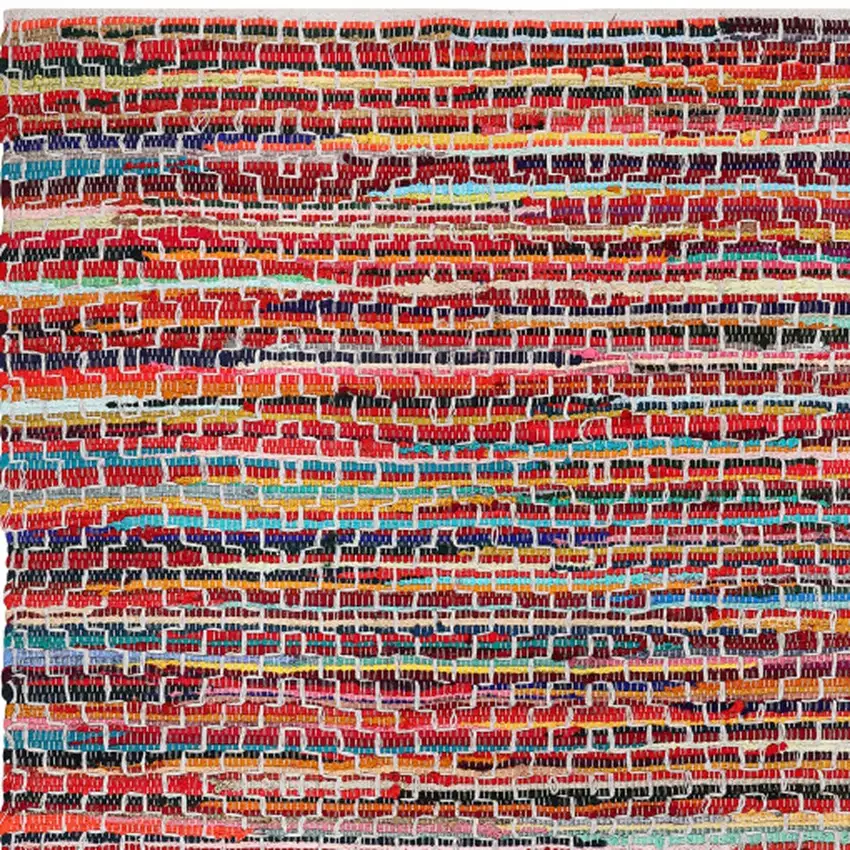 Red and Black Striped Hand Woven Area Rug Photo 5