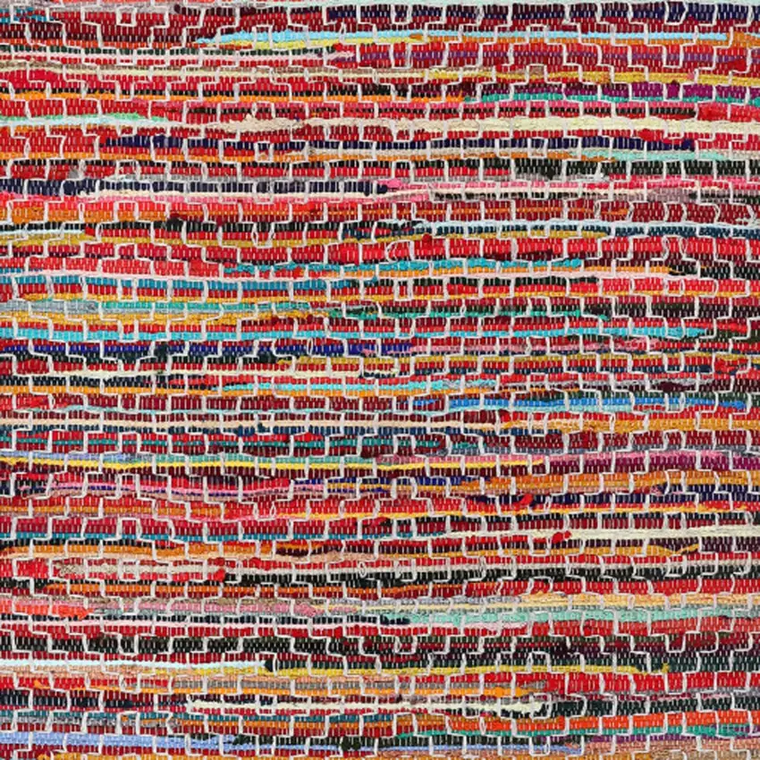 Red and Black Striped Hand Woven Area Rug Photo 8