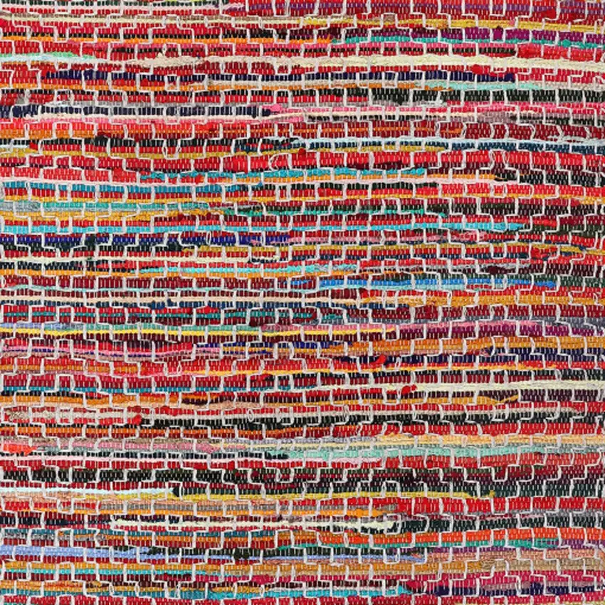 Red and Black Striped Hand Woven Area Rug Photo 9