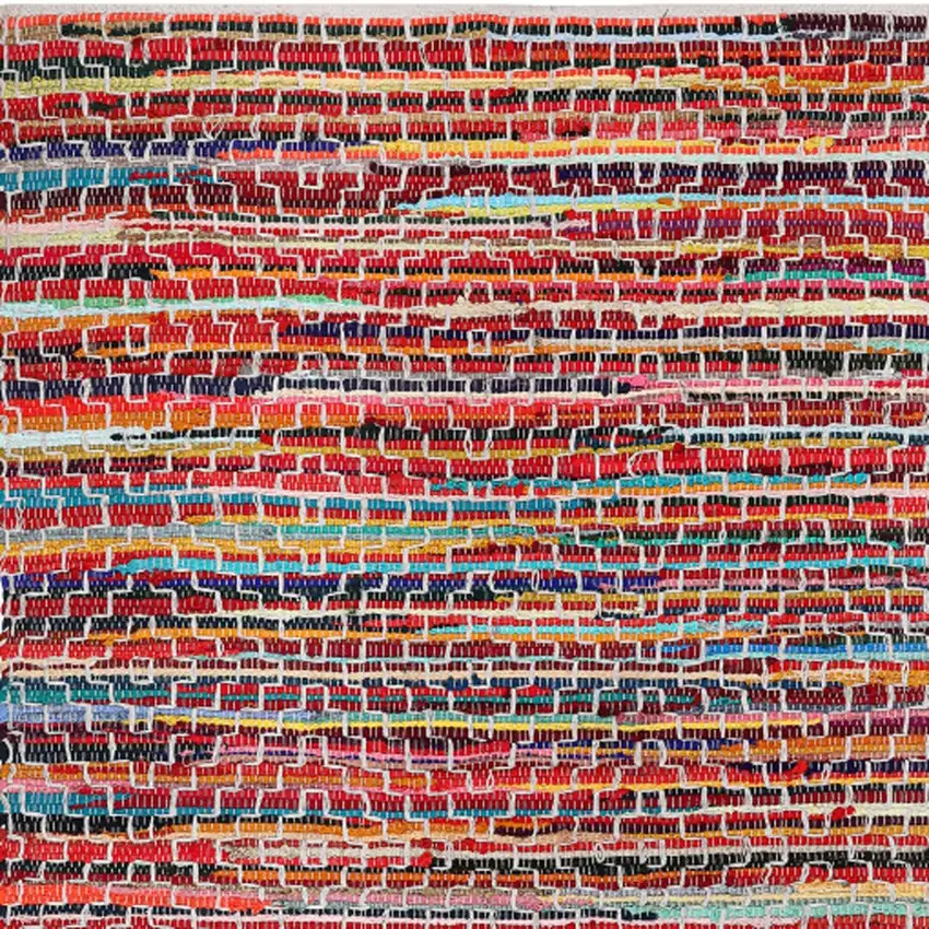 Red and Black Striped Hand Woven Area Rug Photo 7