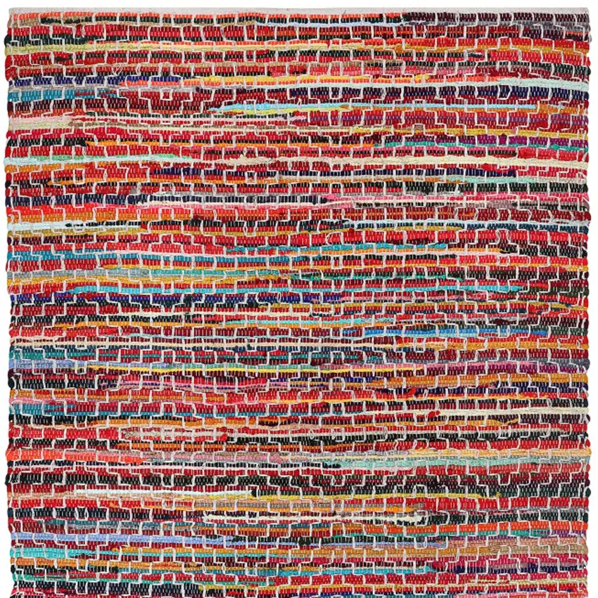 Red and Black Striped Hand Woven Area Rug Photo 4