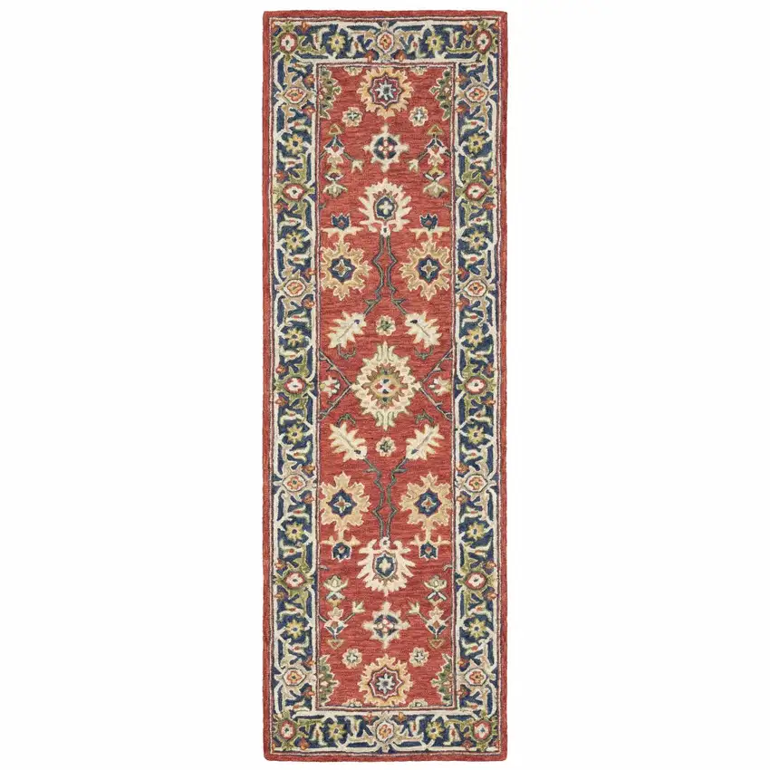 Red and Blue Bohemian Area  Rug Photo 1