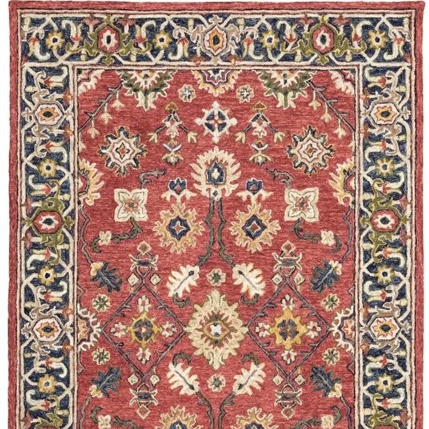 Red And Blue Bohemian Area Rug Photo 5