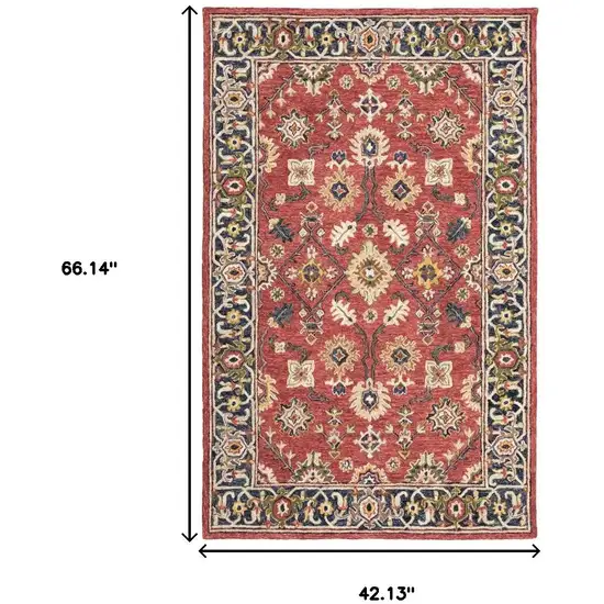 Red And Blue Bohemian Area Rug Photo 3