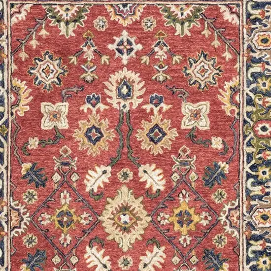 Red And Blue Bohemian Area Rug Photo 4