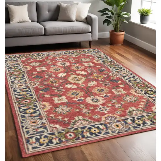 Red And Blue Bohemian Area Rug Photo 1