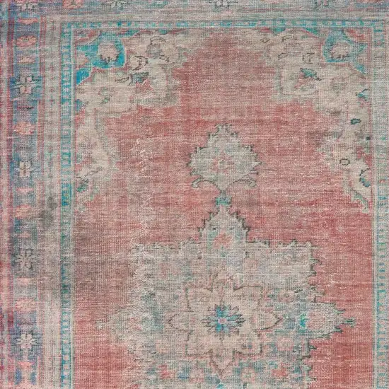 Red and Blue Oriental Area Rug Photo 4