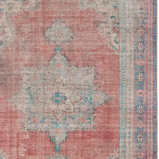 Red and Blue Oriental Area Rug Photo 4