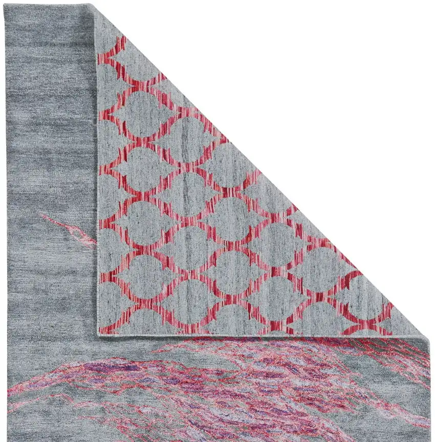 Red and Gray Abstract Hand Tufted Area Rug Photo 3