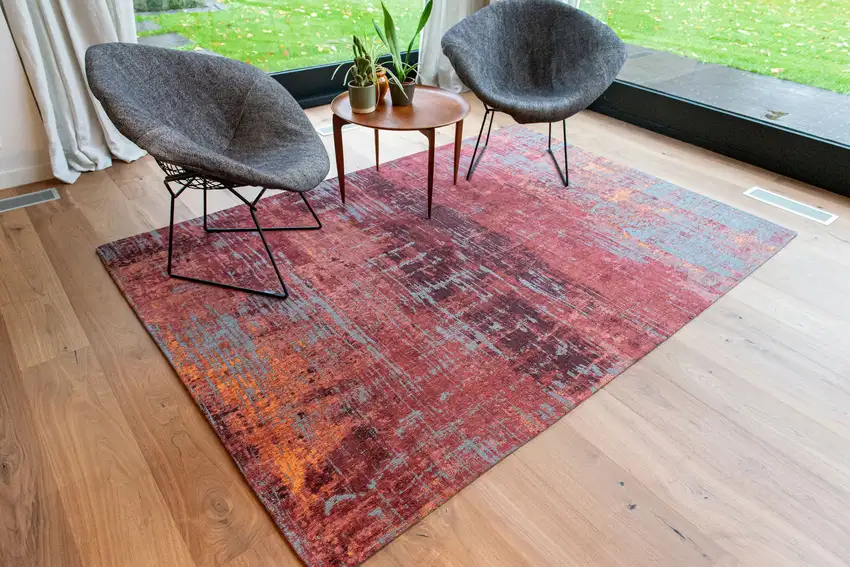 Red and Gray Abstract Non Skid Area Rug Photo 7