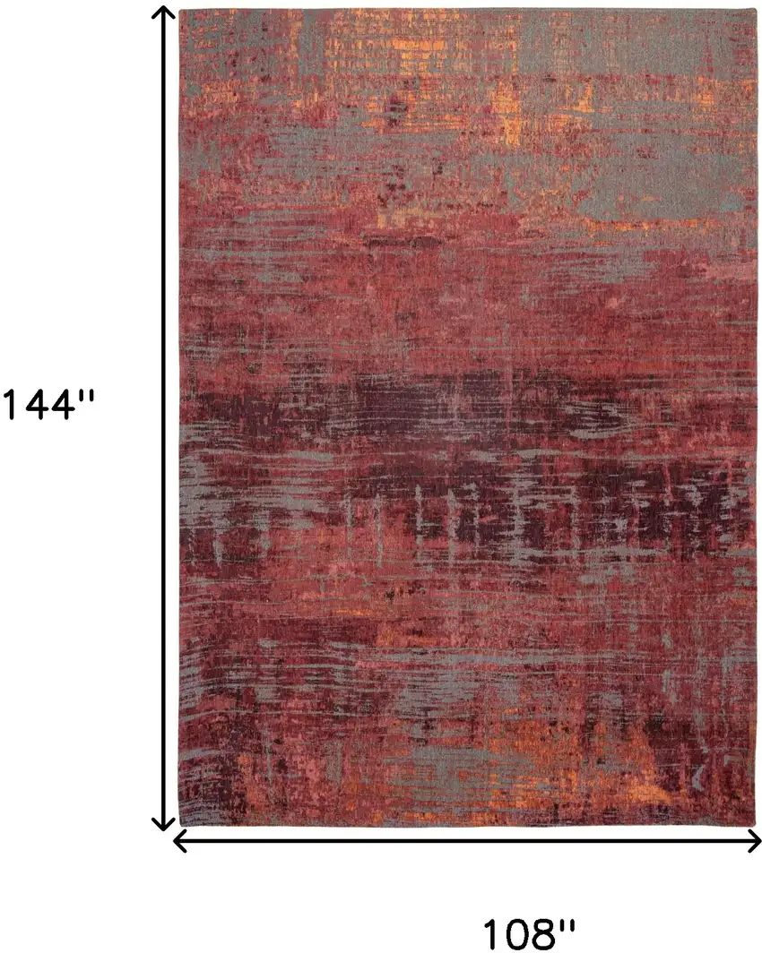 Red and Gray Abstract Non Skid Area Rug Photo 3