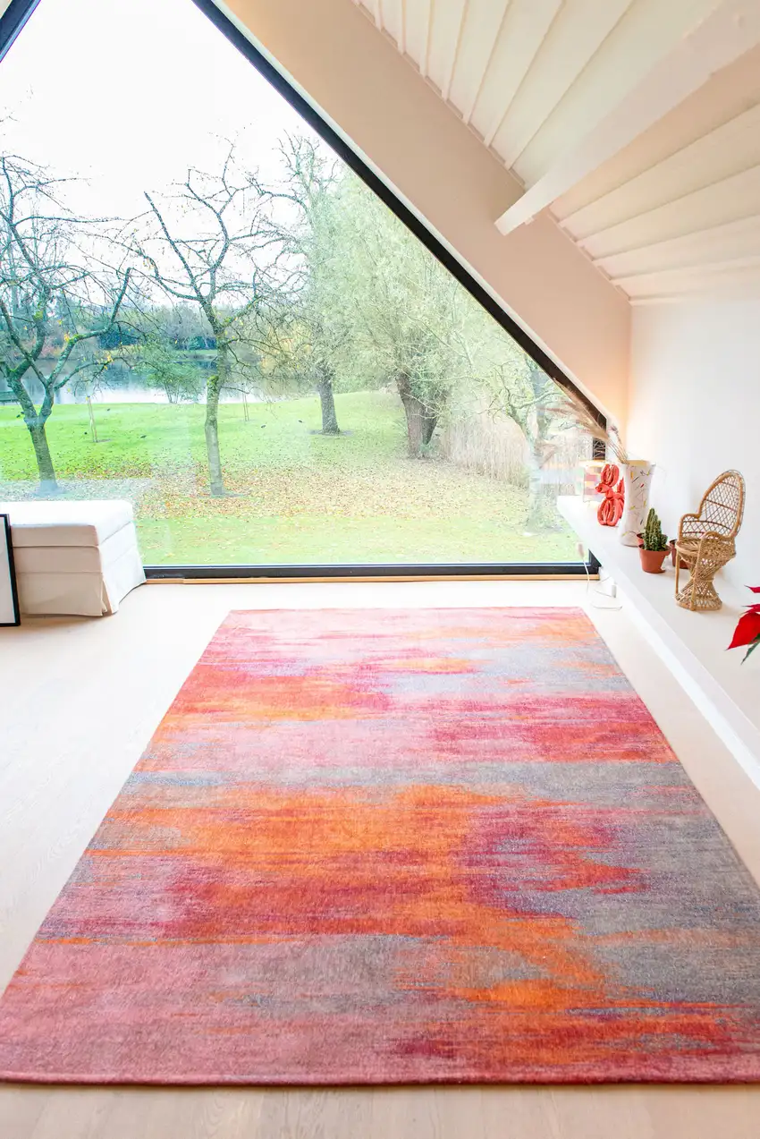 Red and Gray Abstract Non Skid Area Rug Photo 7