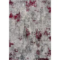 Photo of Red and Gray Modern Abstract Area Rug
