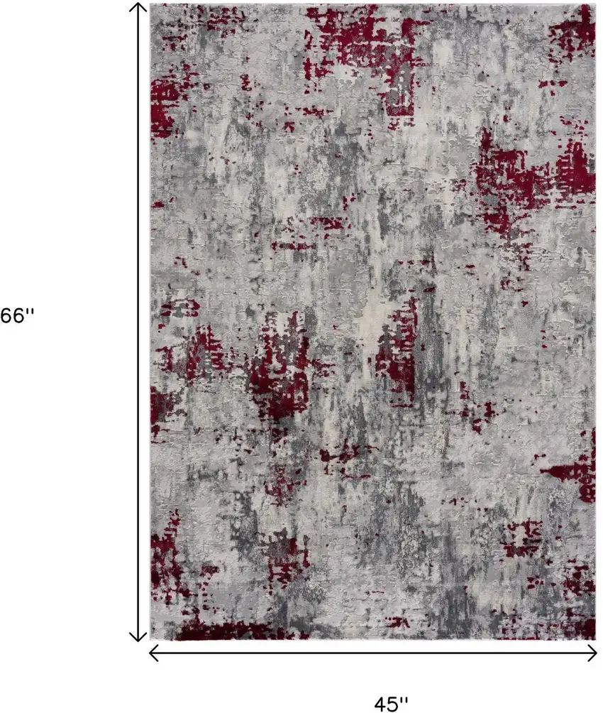 Red Abstract Dhurrie Area Rug Photo 3