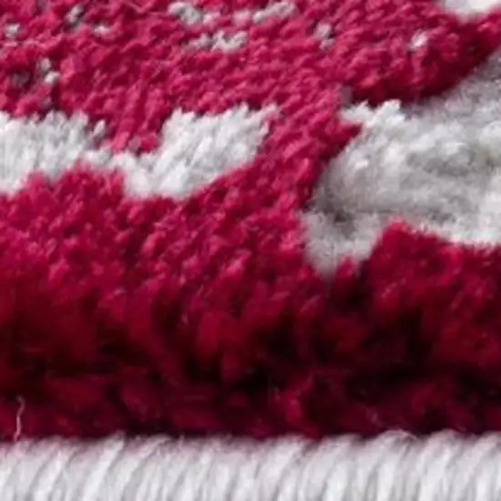 Gray And Red Abstract Area Rug Photo 9