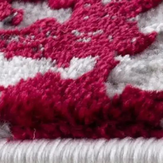 Gray And Red Abstract Area Rug Photo 8