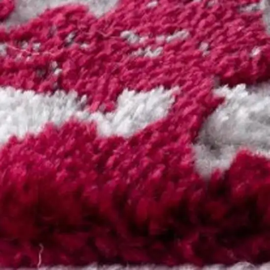 Red and Gray Modern Abstract Area Rug Photo 6