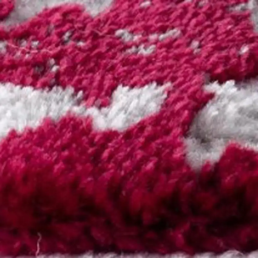 Red and Gray Modern Abstract Area Rug Photo 6