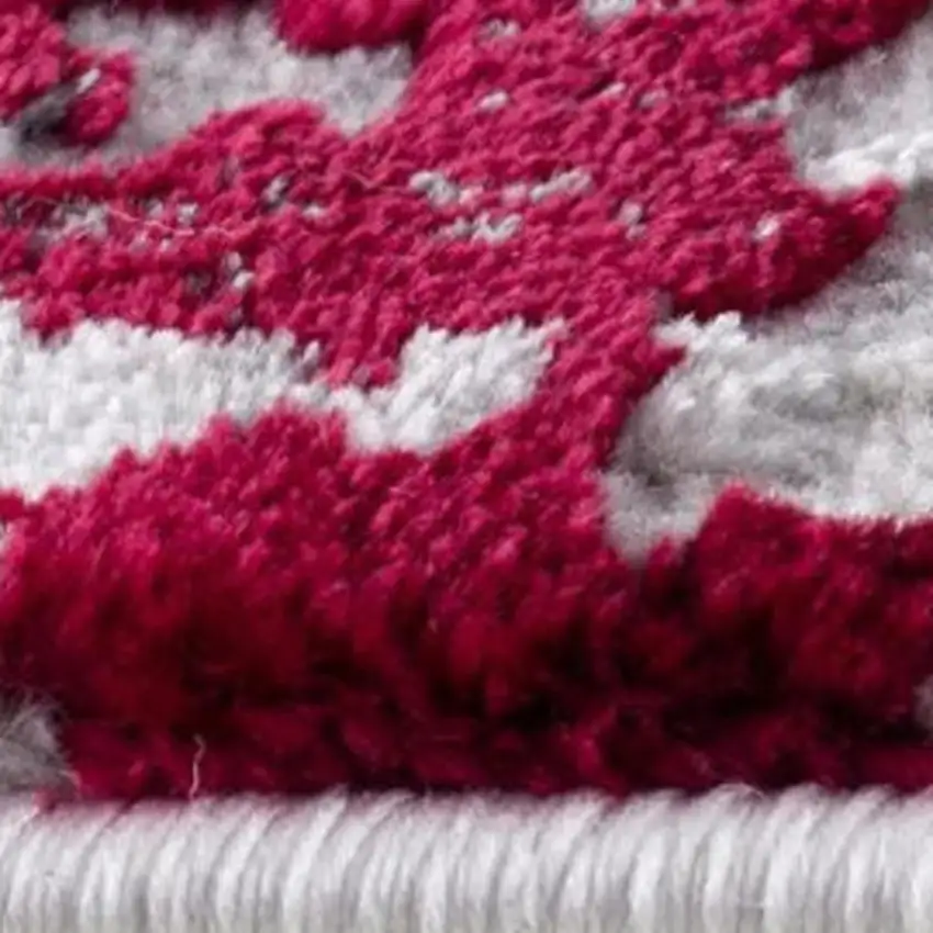 Red and Gray Modern Abstract Area Rug Photo 7