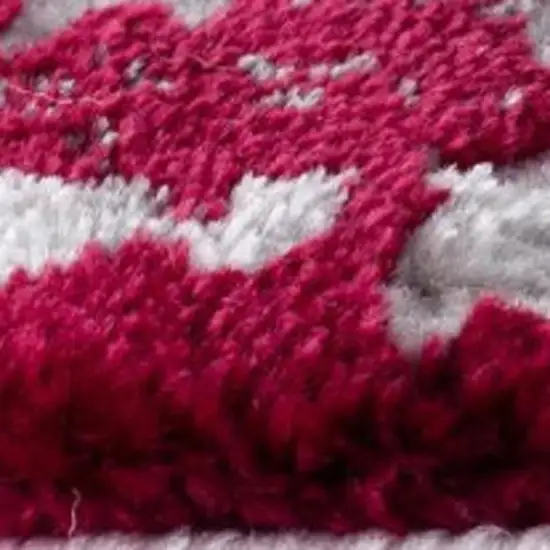 Red and Gray Modern Abstract Area Rug Photo 9
