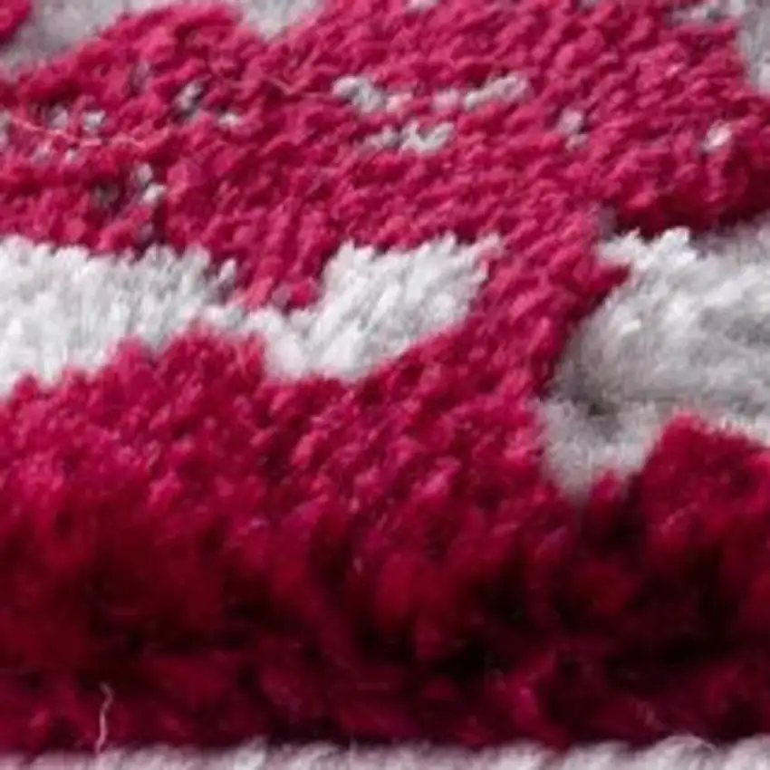Red and Gray Modern Abstract Area Rug Photo 9