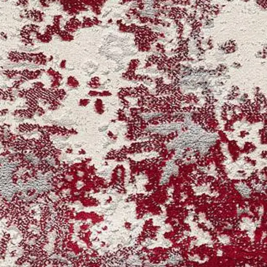 Red Abstract Dhurrie Area Rug Photo 5