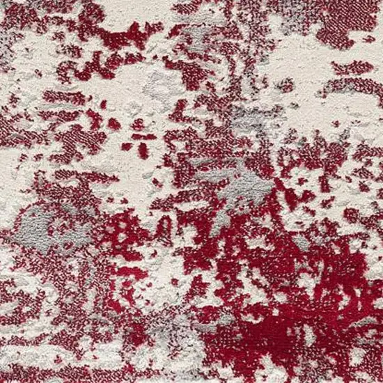 Red Abstract Dhurrie Area Rug Photo 7