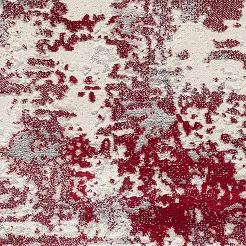 Red Abstract Dhurrie Area Rug Photo 7