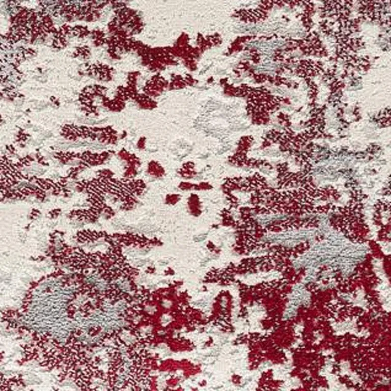 Red and Gray Modern Abstract Area Rug Photo 1