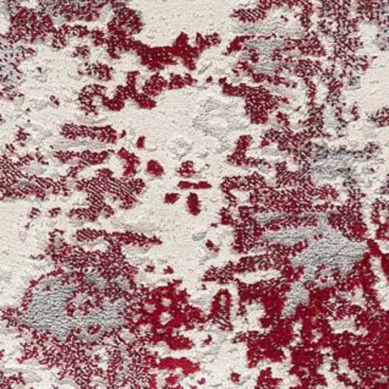 Red and Gray Modern Abstract Area Rug Photo 1