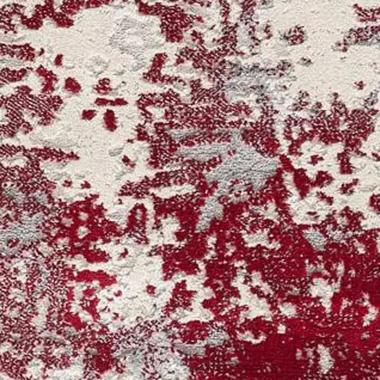 Red Abstract Dhurrie Area Rug Photo 6