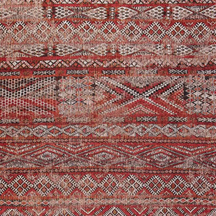 Red and Gray Oriental Non Skid Area Rug Photo 6
