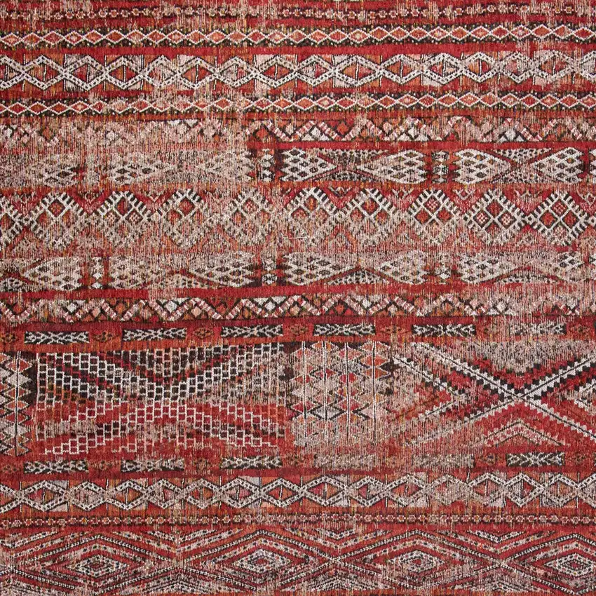 Red and Gray Oriental Non Skid Area Rug Photo 6