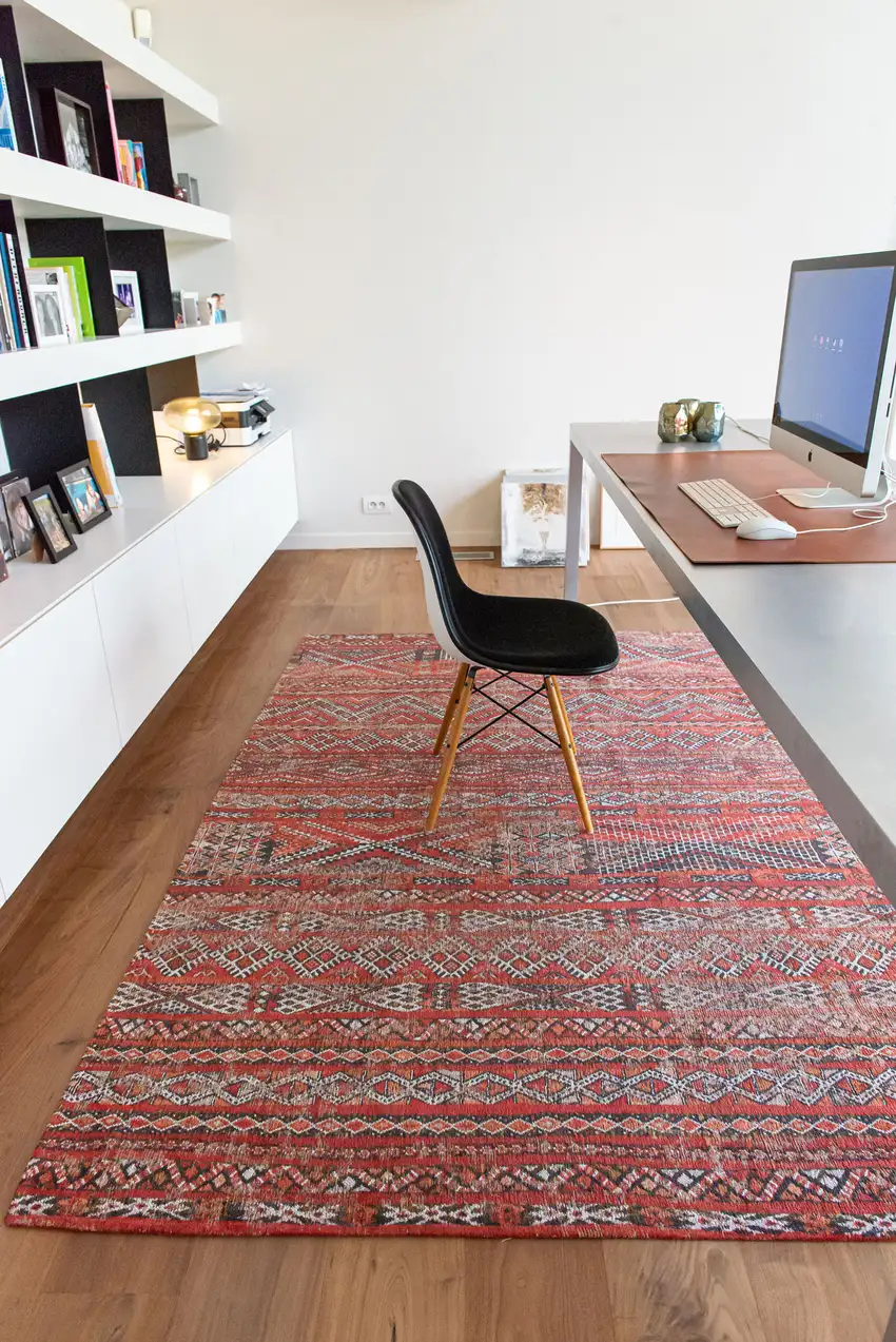 Red and Gray Oriental Non Skid Area Rug Photo 8