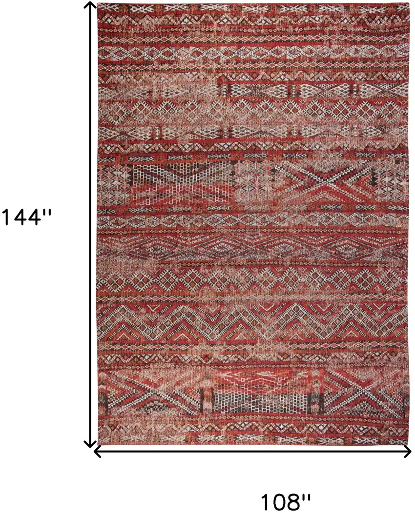 Red and Gray Oriental Non Skid Area Rug Photo 3