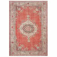 Photo of Red and Gray Oriental Scatter Rug