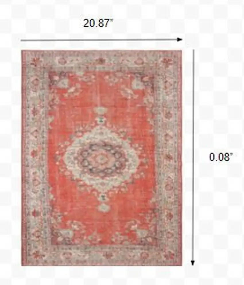 Red and Gray Oriental Scatter Rug Photo 5