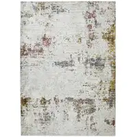 Photo of Red and Ivory Abstract Power Loom Area Rug