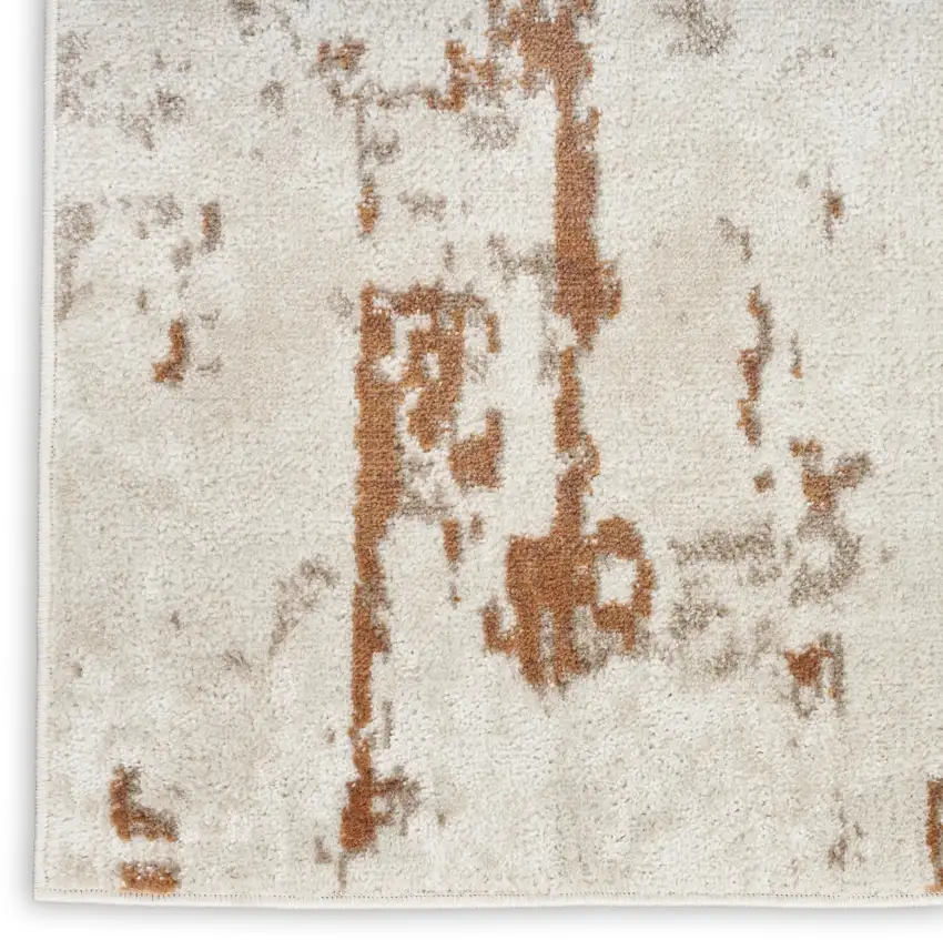 Red and Ivory Abstract Power Loom Area Rug Photo 8
