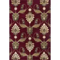 Photo of Red and Ivory Floral Area Rug