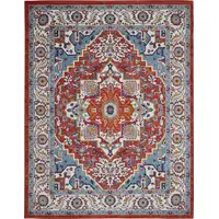 Photo of Red and Ivory Medallion Area Rug