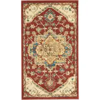 Photo of Red and Ivory Oriental Power Loom Area Rug