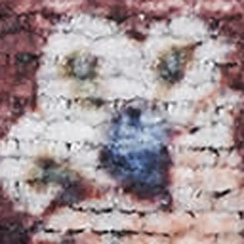 5' X 7' Red and Ivory Oriental Power Loom Distressed Washable Non Skid Area Rug Photo 4