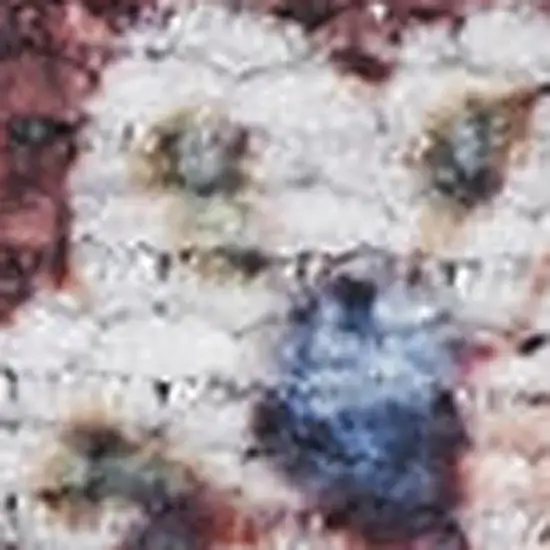 5' X 7' Red and Ivory Oriental Power Loom Distressed Washable Non Skid Area Rug Photo 3