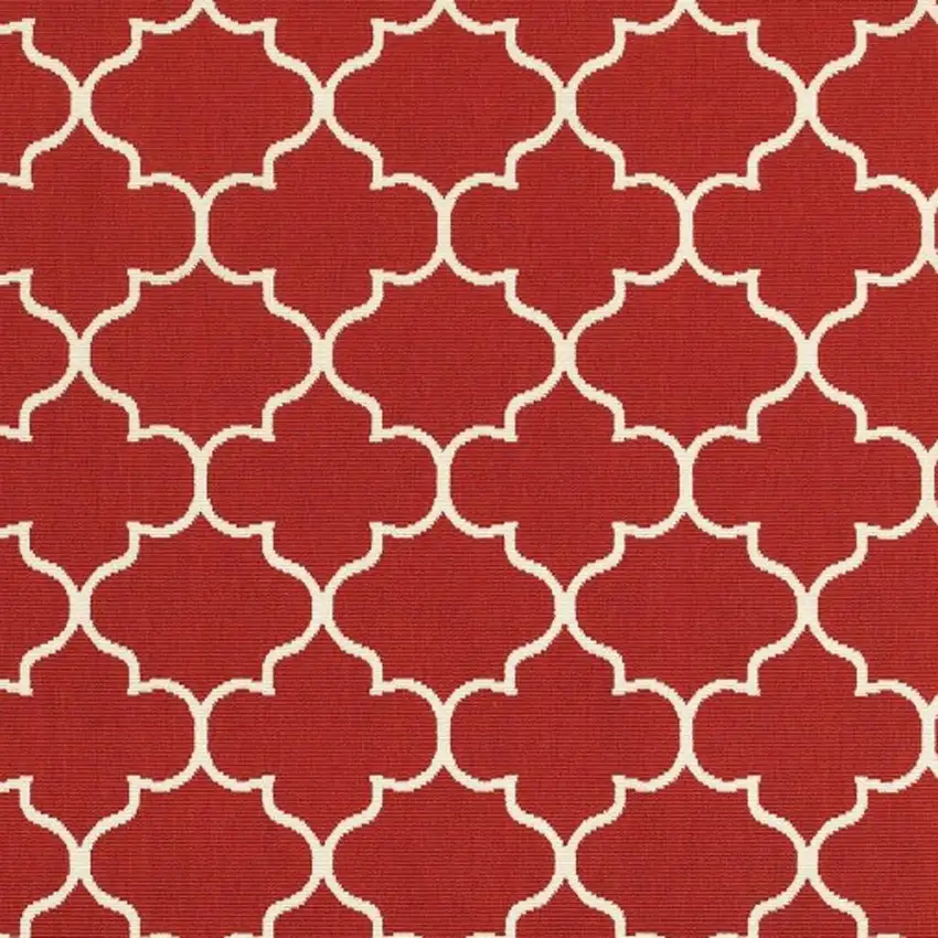 Red And Ivory Indoor Outdoor Area Rug Photo 6