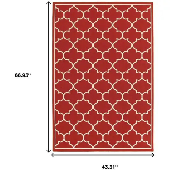 Red And Ivory Indoor Outdoor Area Rug Photo 3
